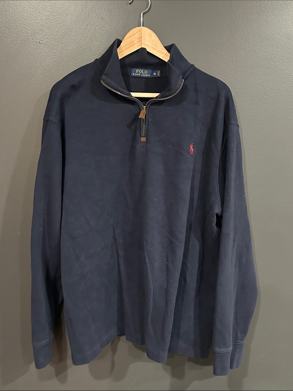 Polo by Ralph Lauren Navy Half-Zip Pullover with Red Pony